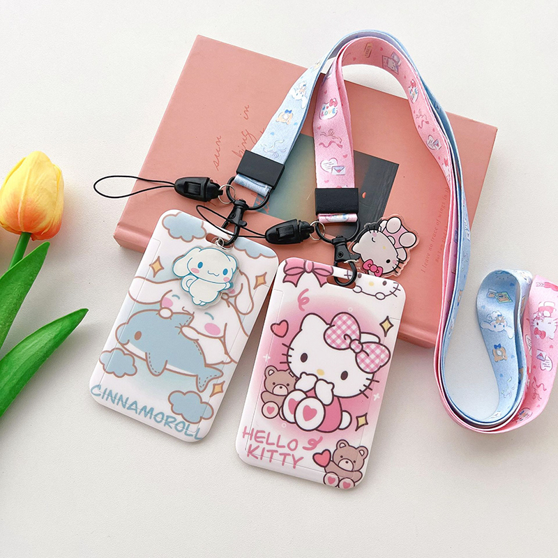 Lanyard Badge Holder - Sanrios Kawaii Hellokittys Kuromi Piano Card
