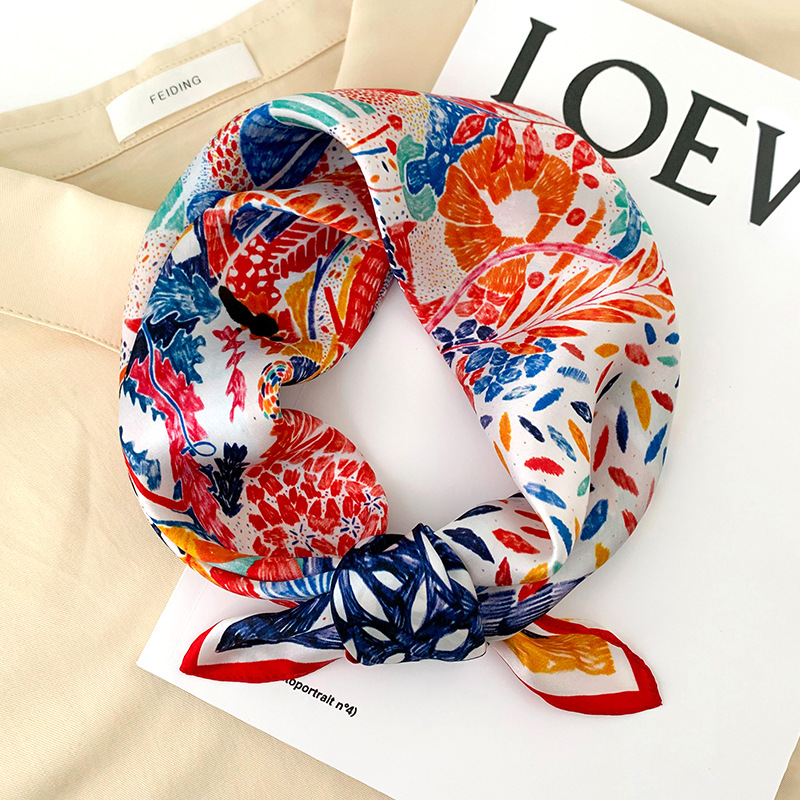 Scarf Silk Square - 53cm Square Silk Scarf Women Nature