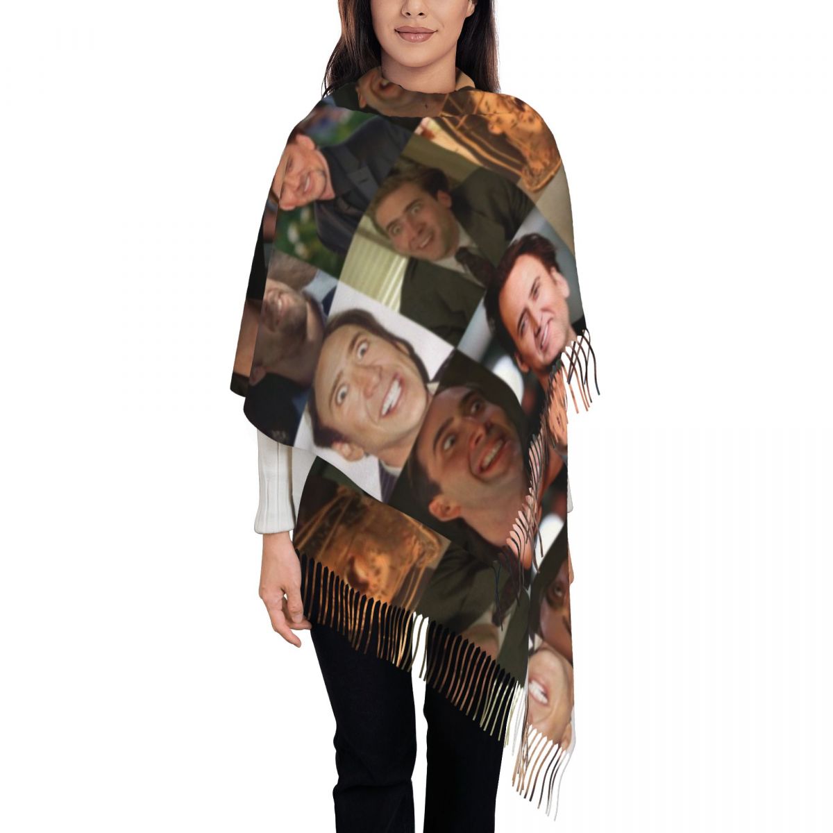 Nicolas Cage Funny Face Meme S - Pashmina Wrap Large reseña y precio