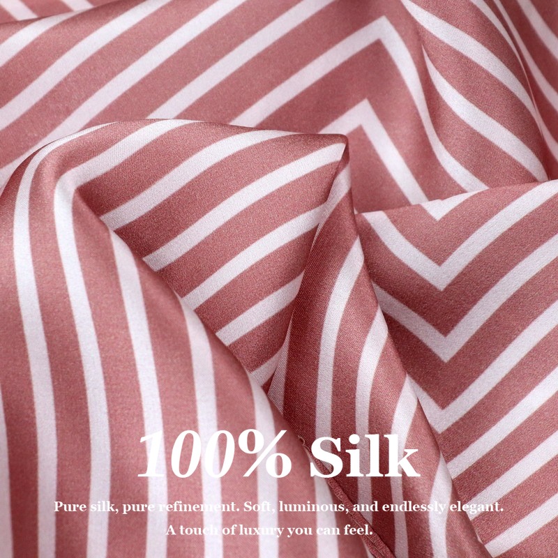 100% Pure Silk Scarf Women Hij - Silk Tie Striped reseña y precio