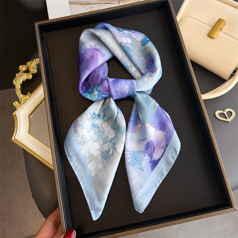 2026 New Floral Print Silk Squ - Silk Neck Scarf reseña y precio