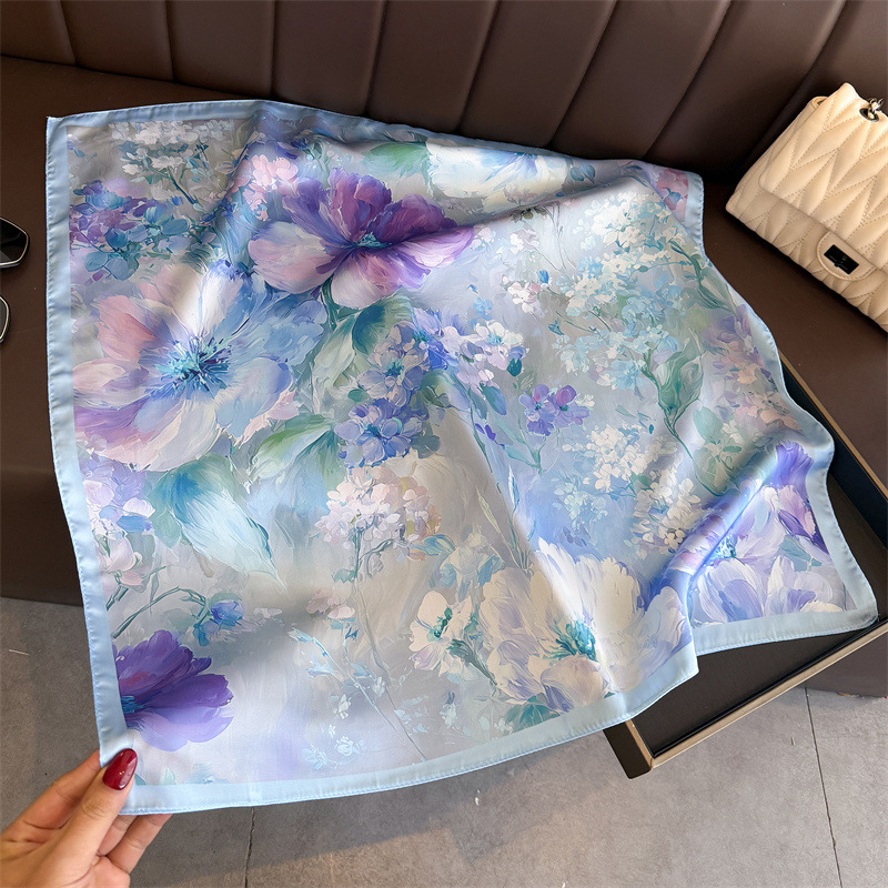2026 New Floral Print Silk Squ - Silk Neck Scarf reseña y precio