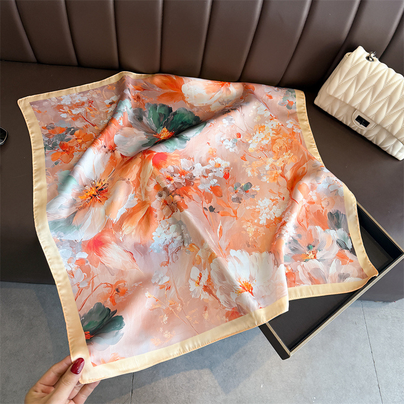 2026 New Floral Print Silk Squ - Silk Neck Scarf reseña y precio