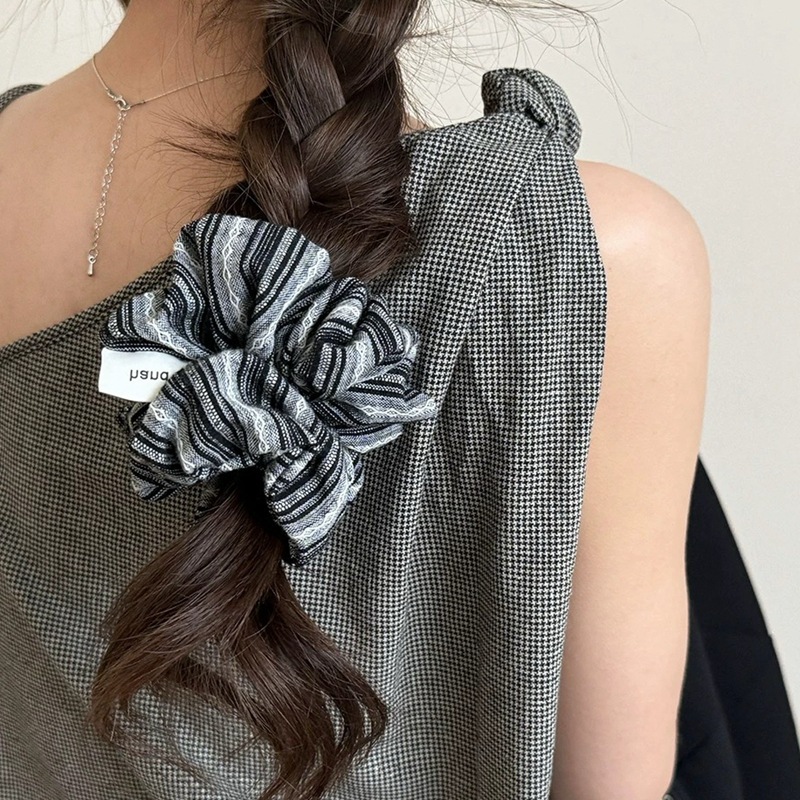 2024 Korea Fashion Stripe Hair - Silk Tie Striped reseña y precio