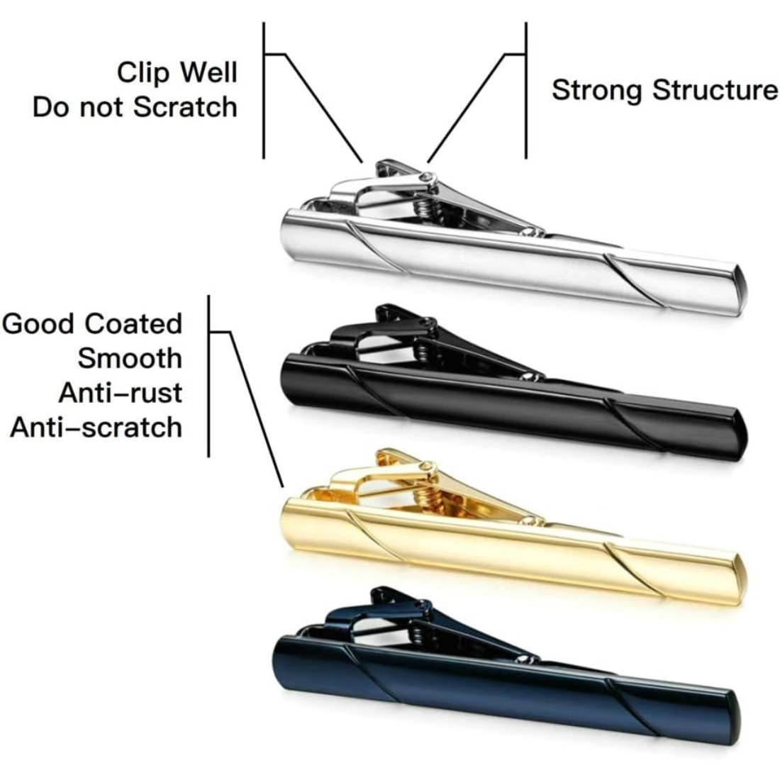 This men's polished metal tie  - Tie Bar Set Gift reseña y precio