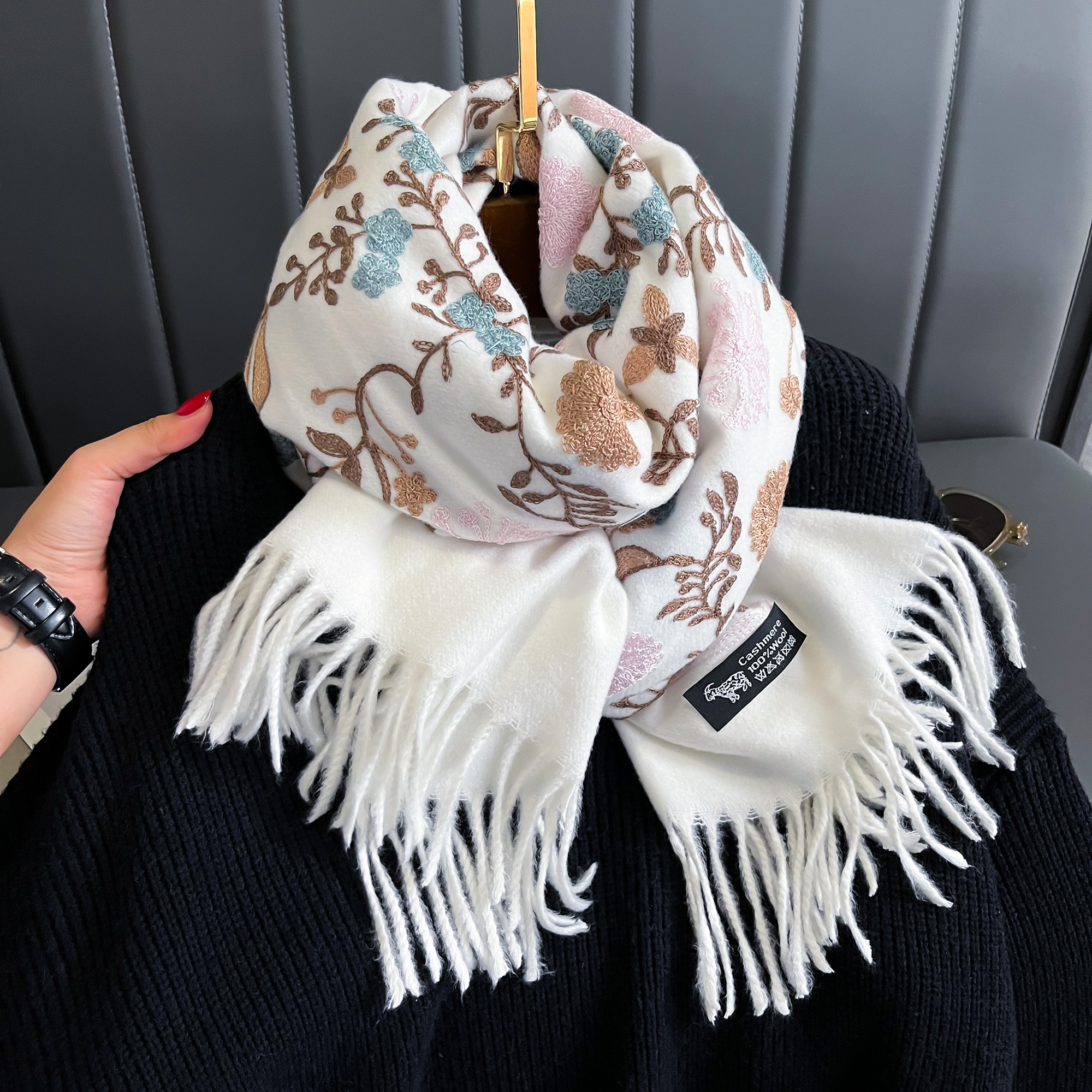 New Winter Warm Cashmere Scarf - Woven Scarf Blanket reseña y precio