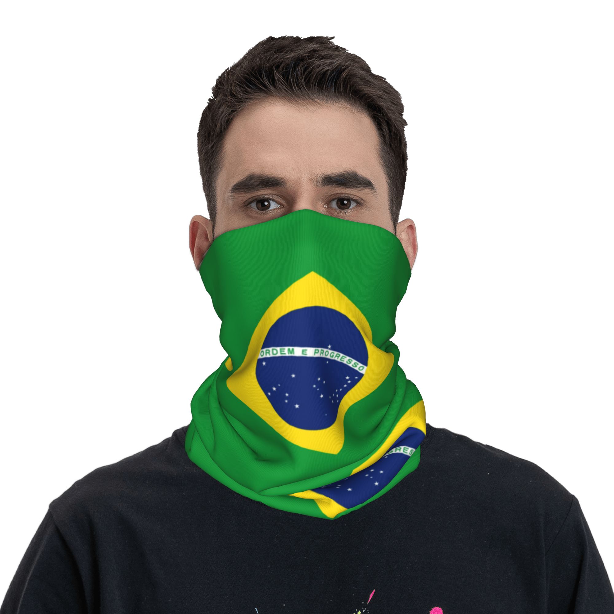 Custom Brazil Flag Bandana Nec - Neck Warmer Tube reseña y precio
