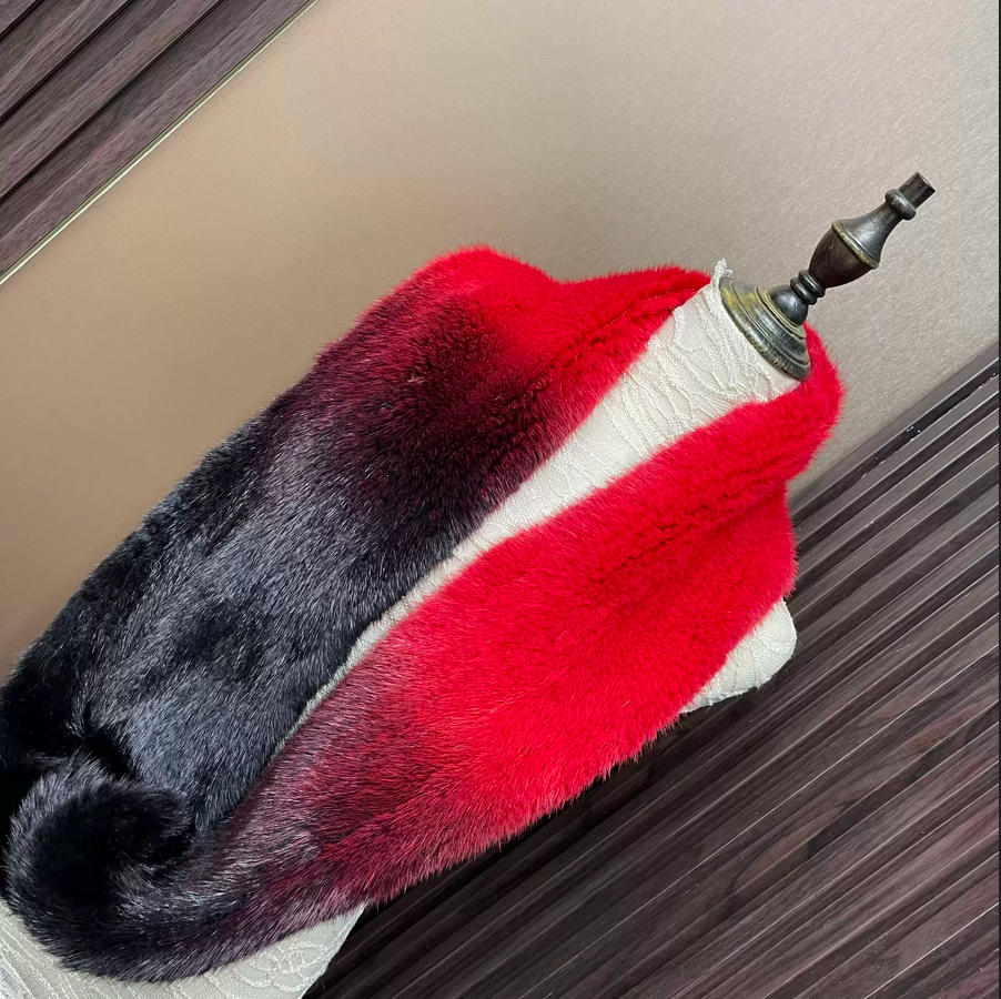 Ombre Color Genuine Mink Fur S - Infinity Scarf Knit reseña y precio