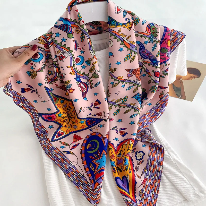 2024 90*90cm Square Scarf Twil - Bandana Cotton reseña y precio