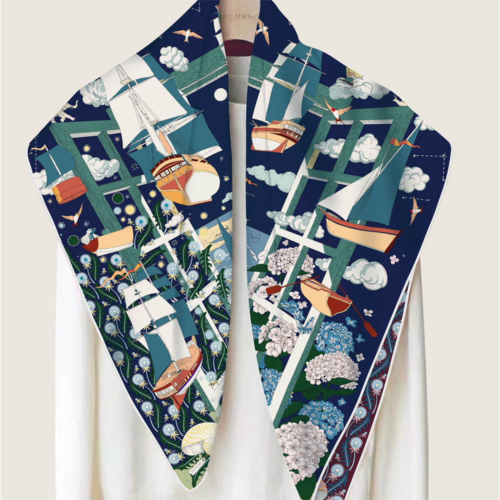 90CM Brand Silk Scarves Wraps  - Scarf Silk Square reseña y precio