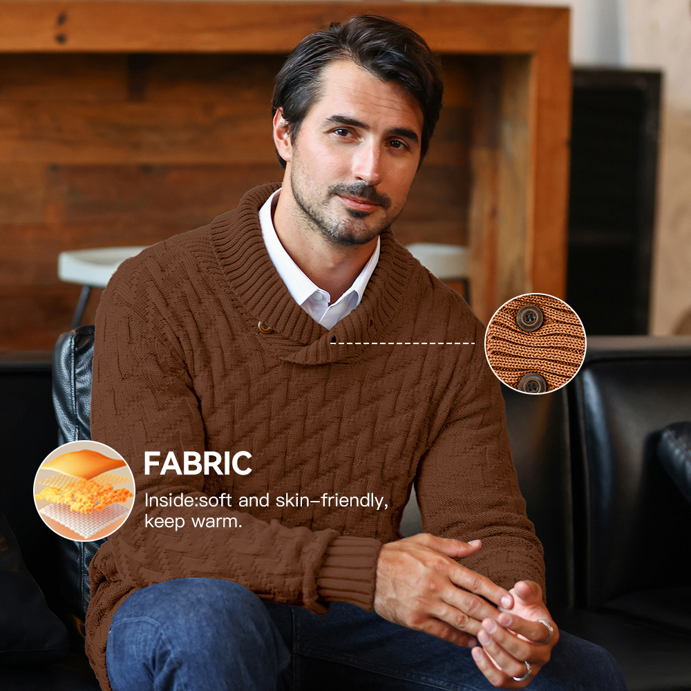 Men's Sweater Spring Shawl Col - Muffler Men Wool reseña y precio