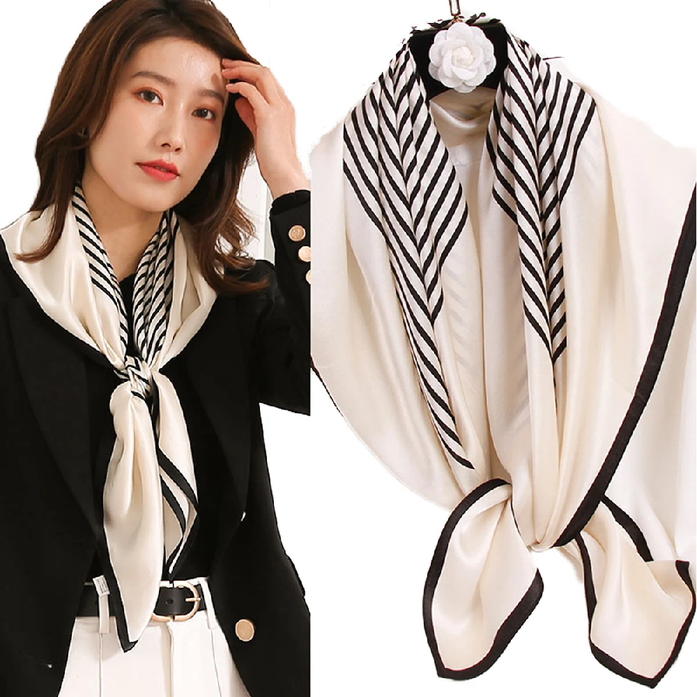 Vintage 100% Silk Scarf Women  - Silk Tie Striped reseña y precio