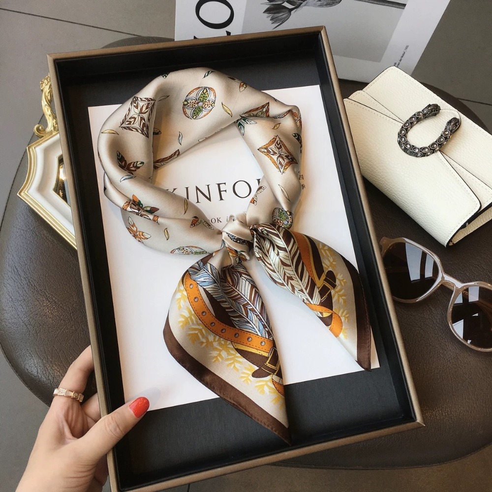 Fashion Satin Square Scarf for - Silk Neck Scarf reseña y precio