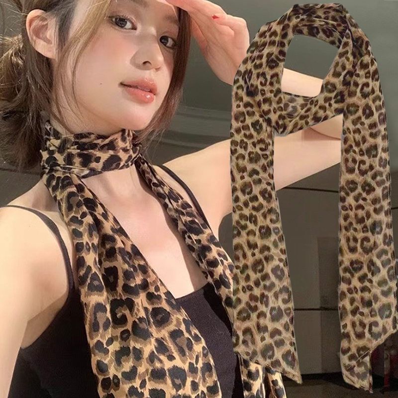 Leopard Print Scarf Retro Polk - Silk Tie Striped reseña y precio