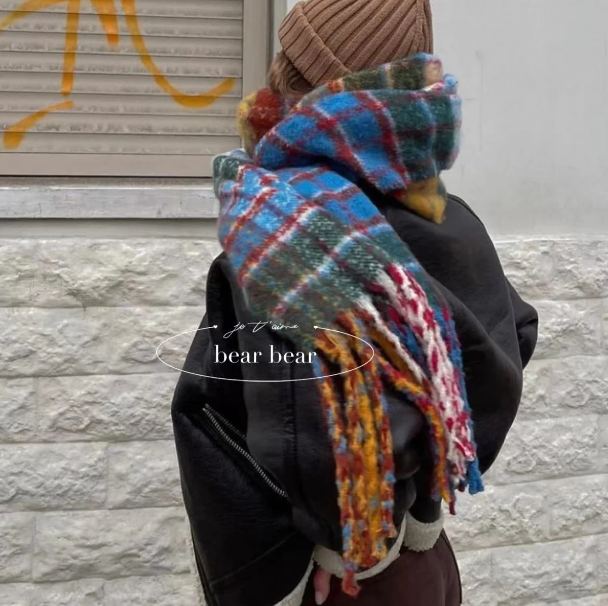 Vintage Colorful Plaid Cashmer - Muffler Men Wool reseña y precio