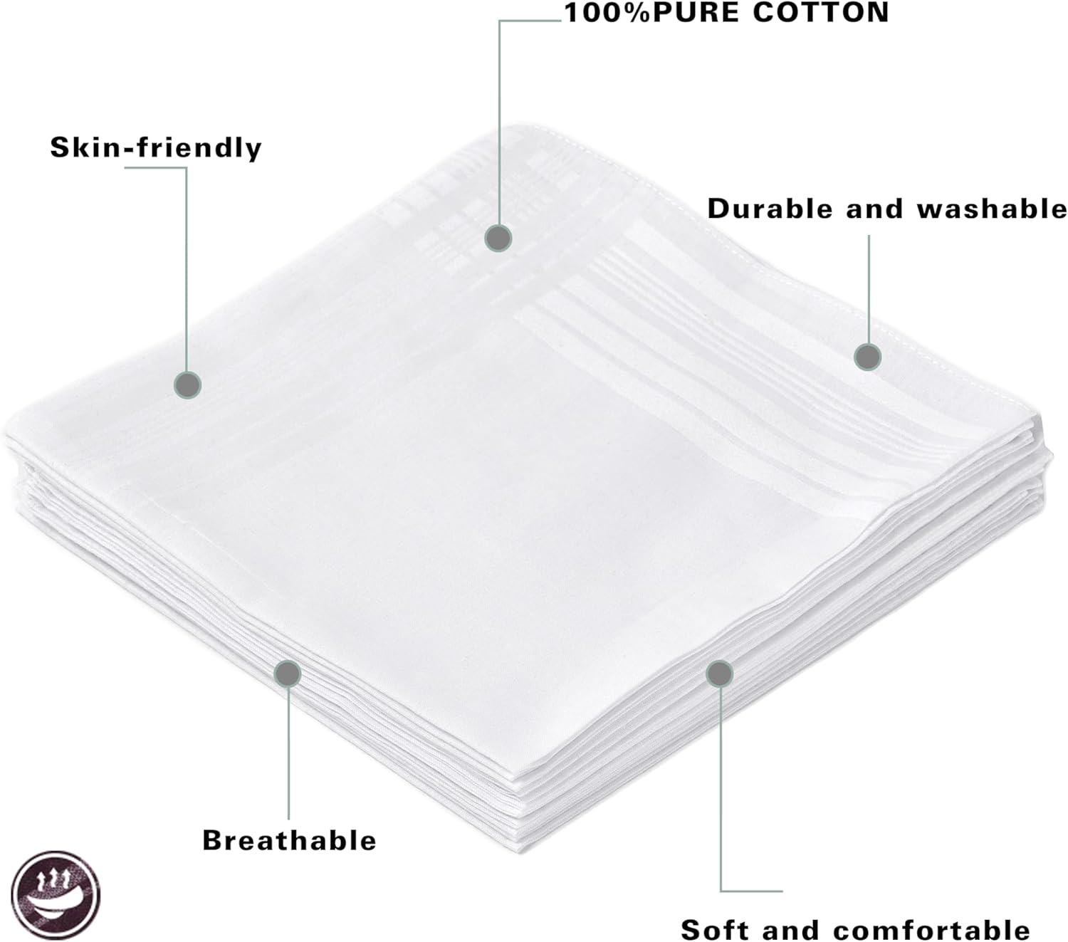 Men's Pure White 100% Cotton H - Handkerchief Cotton Men reseña y precio