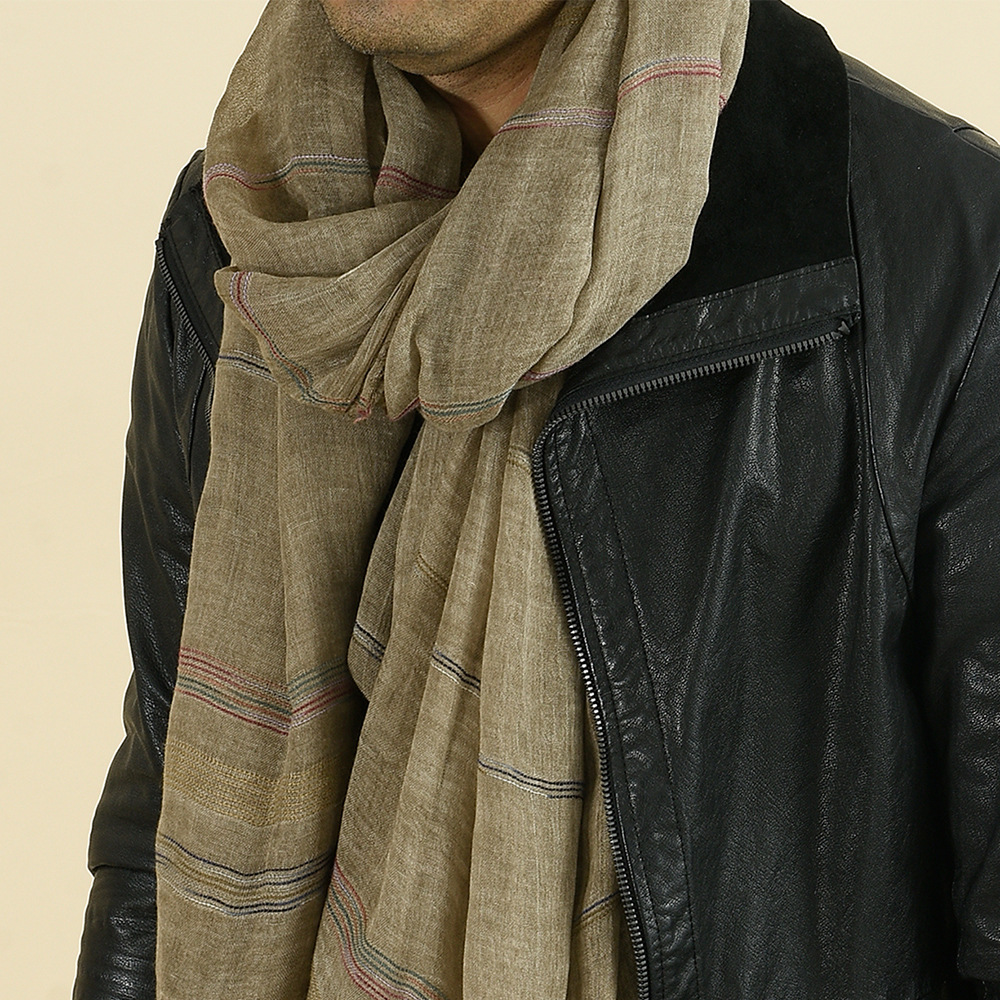 Fashion Men Scarf Cotton Linen - Ascot Neck Scarf reseña y precio