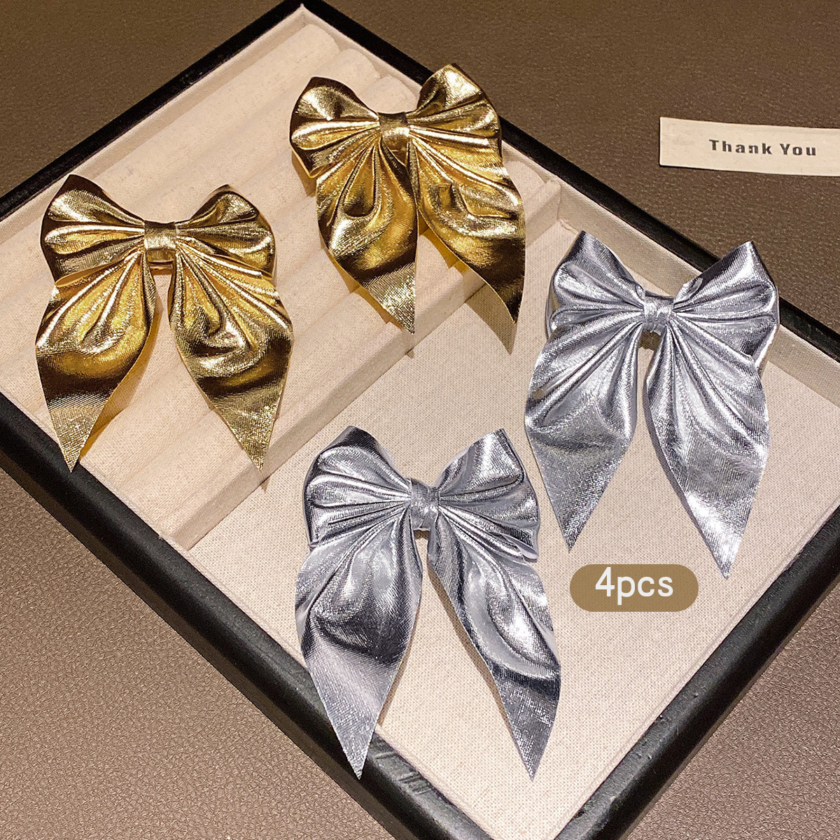 4 fashionable bow hair clips i - Tie Clip Silver reseña y precio