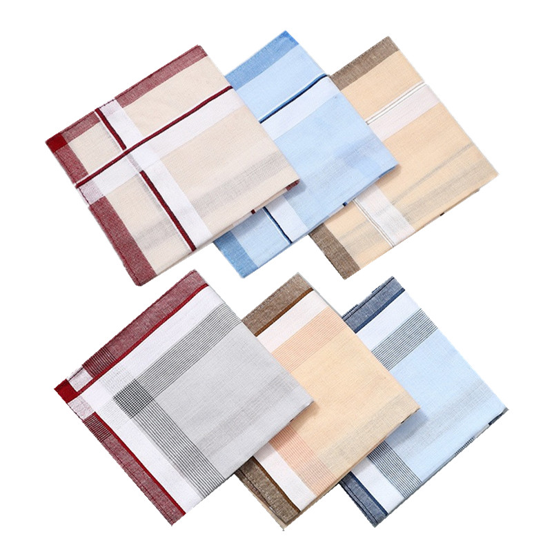 3Pcs 40x40cm Vintage Plaid Str - Handkerchief Cotton Men reseña y precio