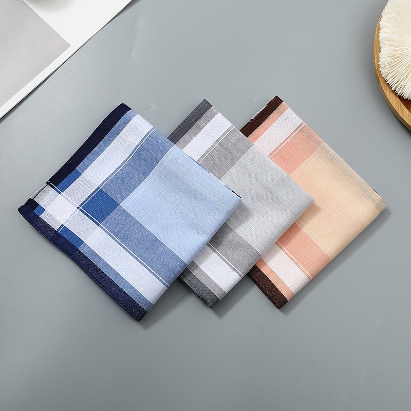 3Pcs 40x40cm Vintage Plaid Str - Handkerchief Cotton Men reseña y precio