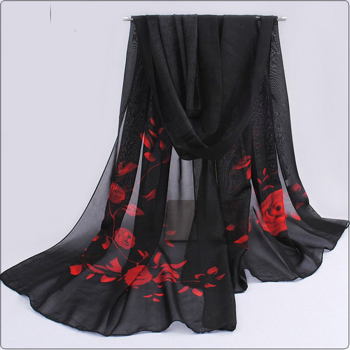 1pcs Chiffon Scarf Simple Eleg - Ascot Neck Scarf reseña y precio