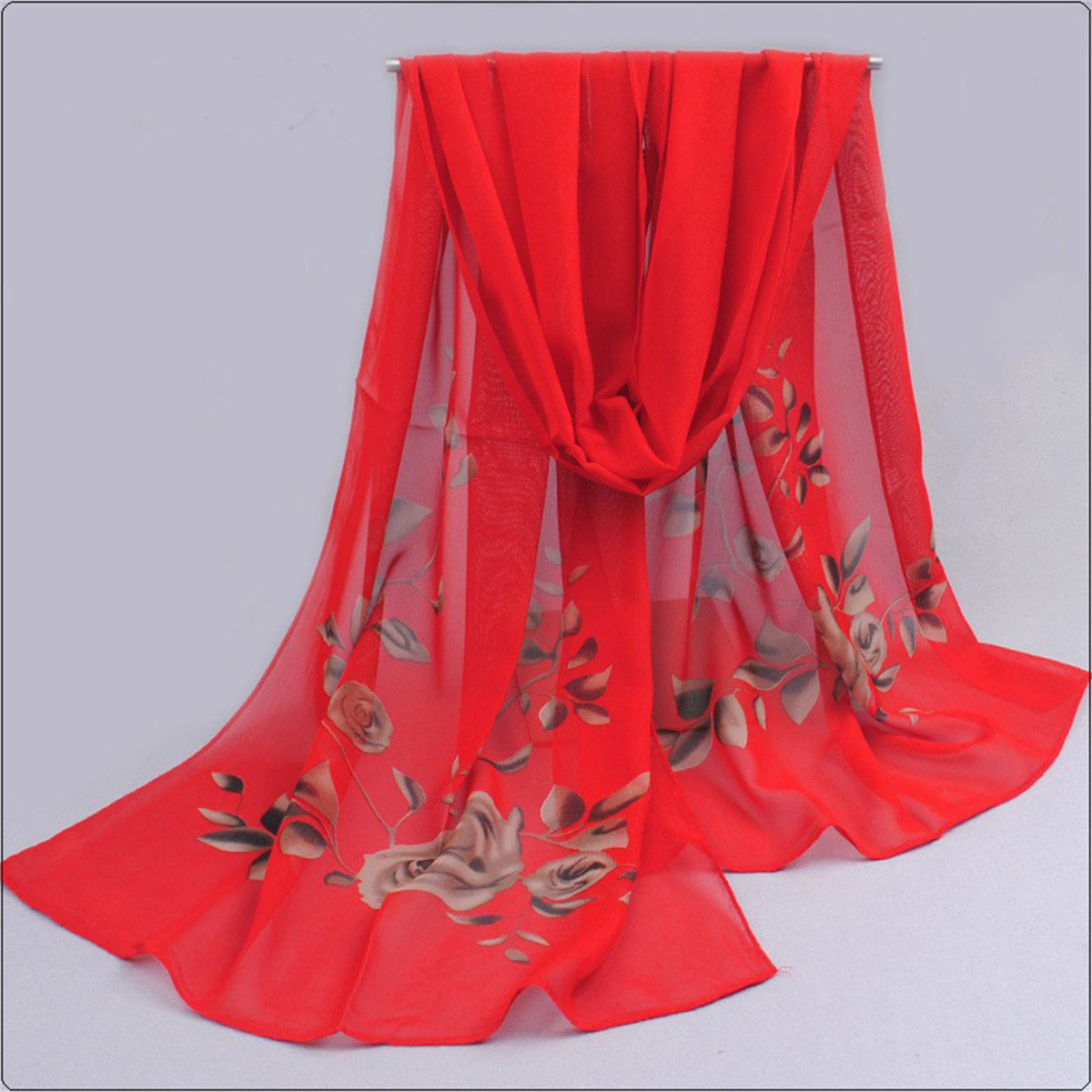 1pcs Chiffon Scarf Simple Eleg - Ascot Neck Scarf reseña y precio