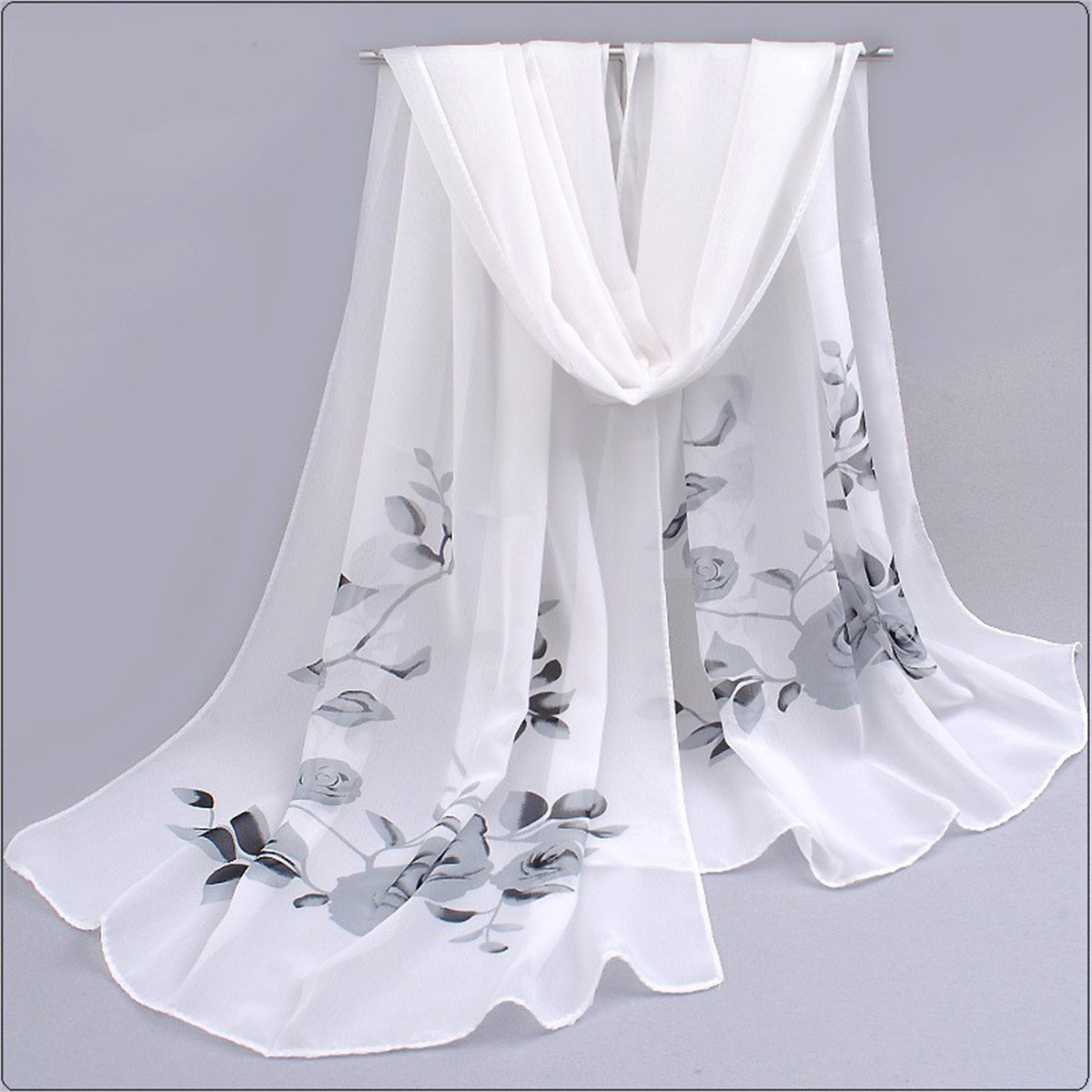 1pcs Chiffon Scarf Simple Eleg - Ascot Neck Scarf reseña y precio