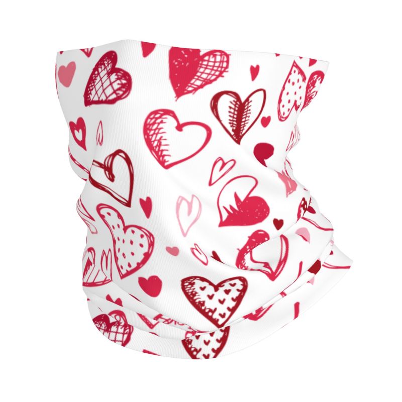 Pink Red Love Hearts Bandana N - Neck Warmer Tube reseña y precio