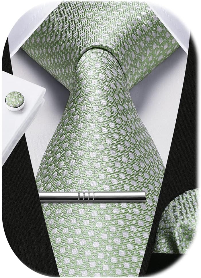 Classic Checkered Tie Set with - Pocket Square Set reseña y precio