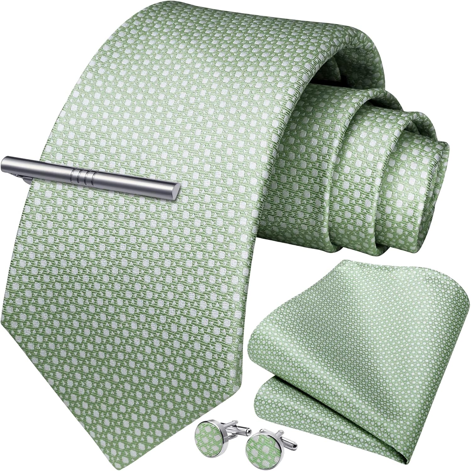 Classic Checkered Tie Set with - Pocket Square Set reseña y precio