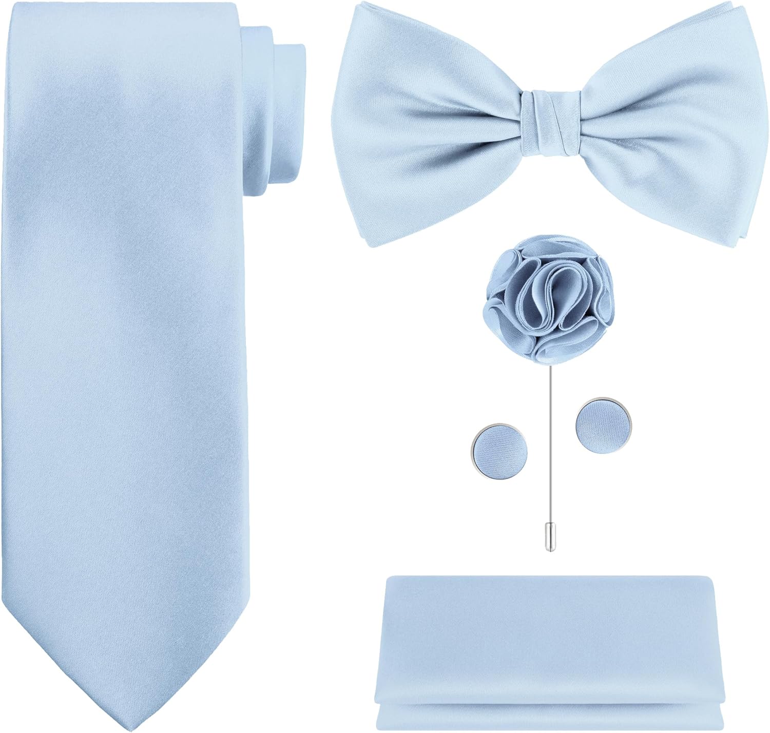 5-Piece Tie Set in White or Bl - Pocket Square Set reseña y precio
