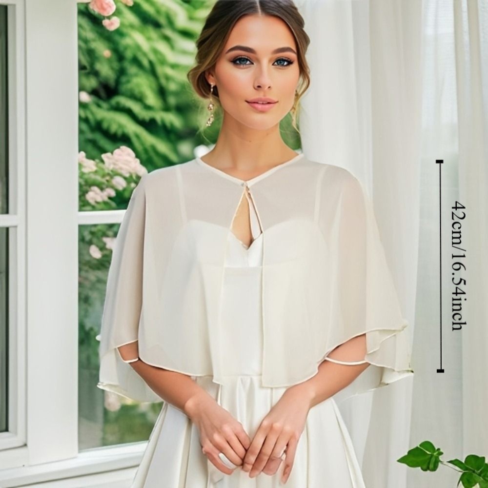 Vintage Sheer Chiffon Capelet  - Stole Wedding Shawl reseña y precio