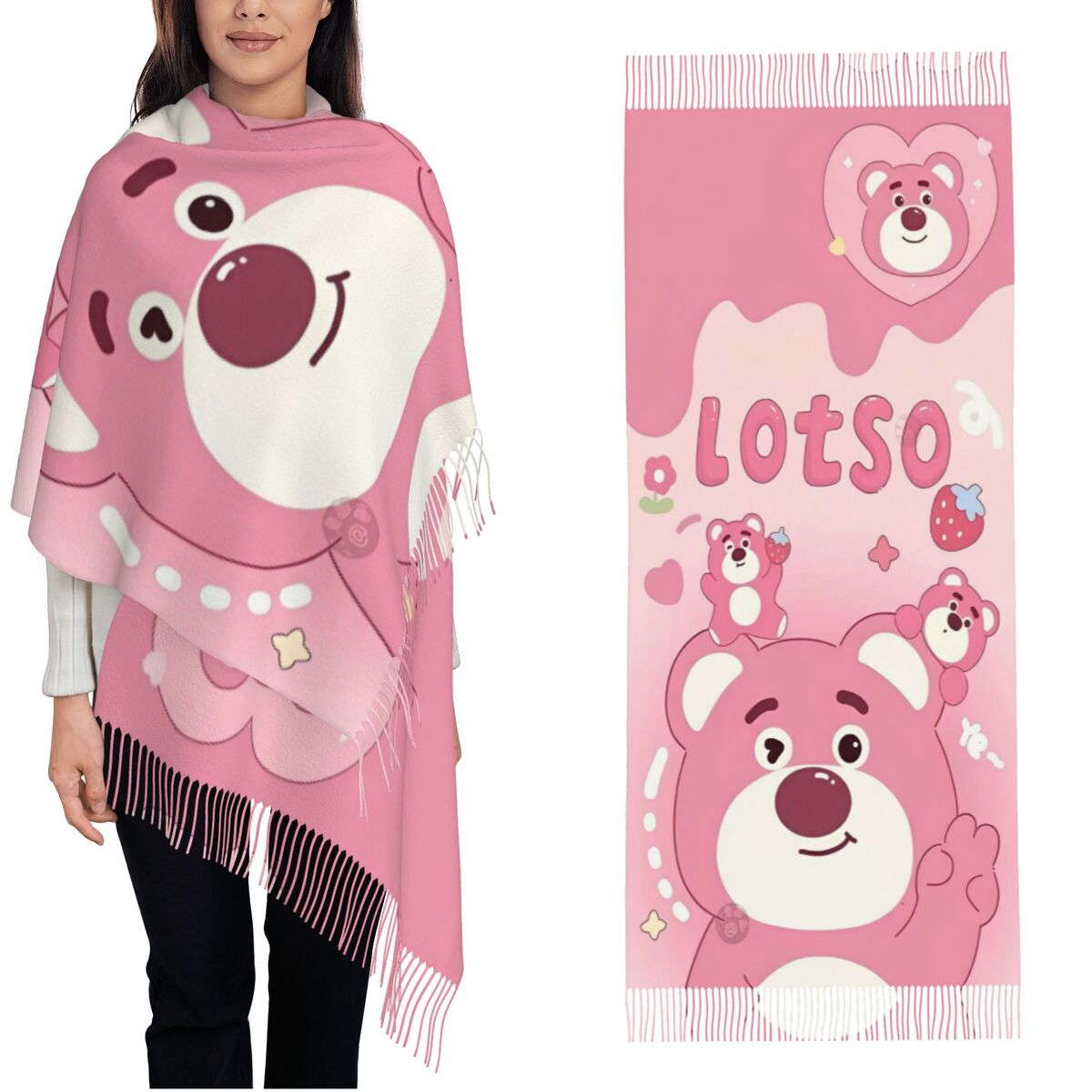 Lotso Pink Bear Women's Scarf  - Pashmina Wrap Large reseña y precio