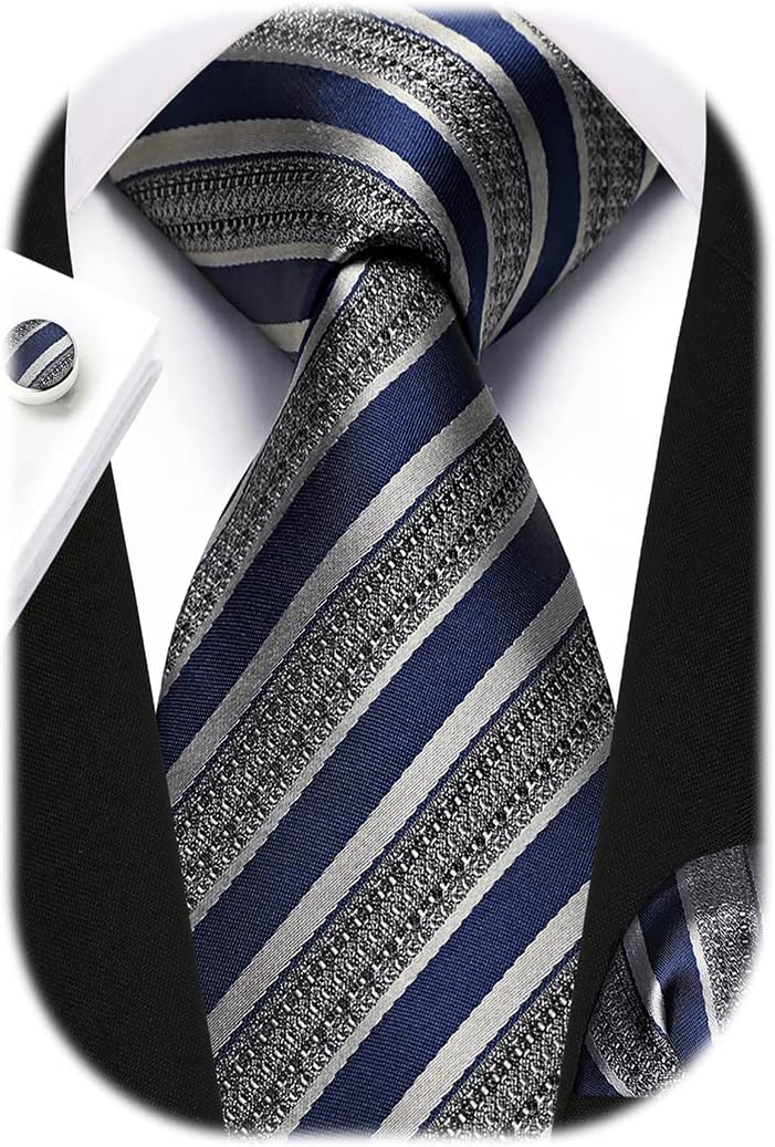 Men's Stripe Tie & Pocket Squa - Pocket Square Set reseña y precio