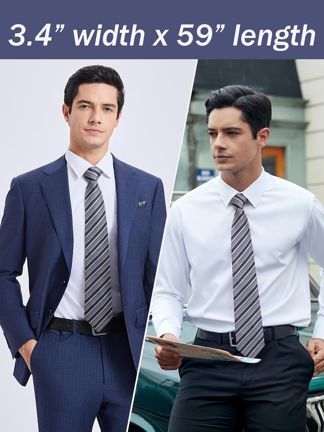 Men's Stripe Tie & Pocket Squa - Pocket Square Set reseña y precio
