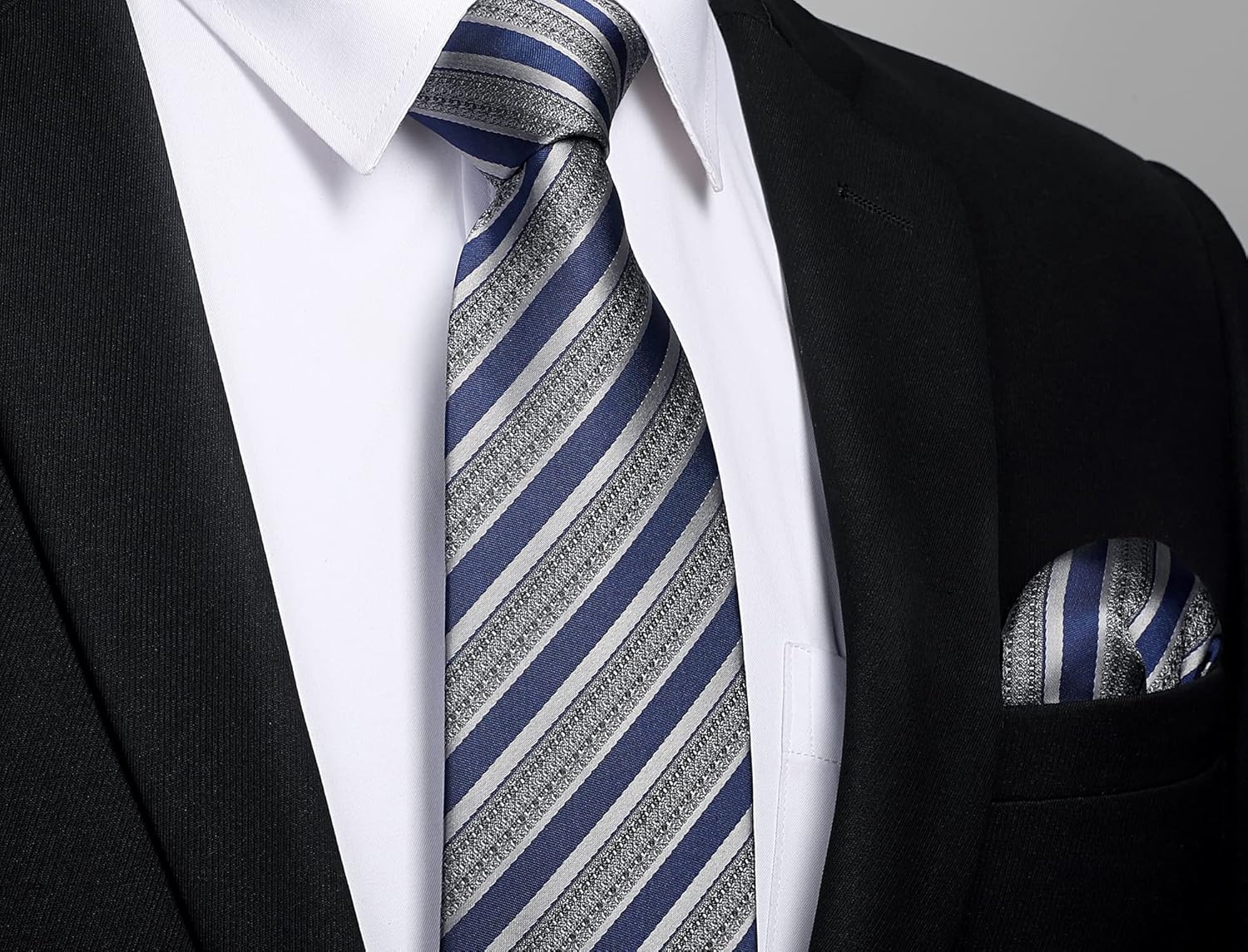 Men's Stripe Tie & Pocket Squa - Pocket Square Set reseña y precio