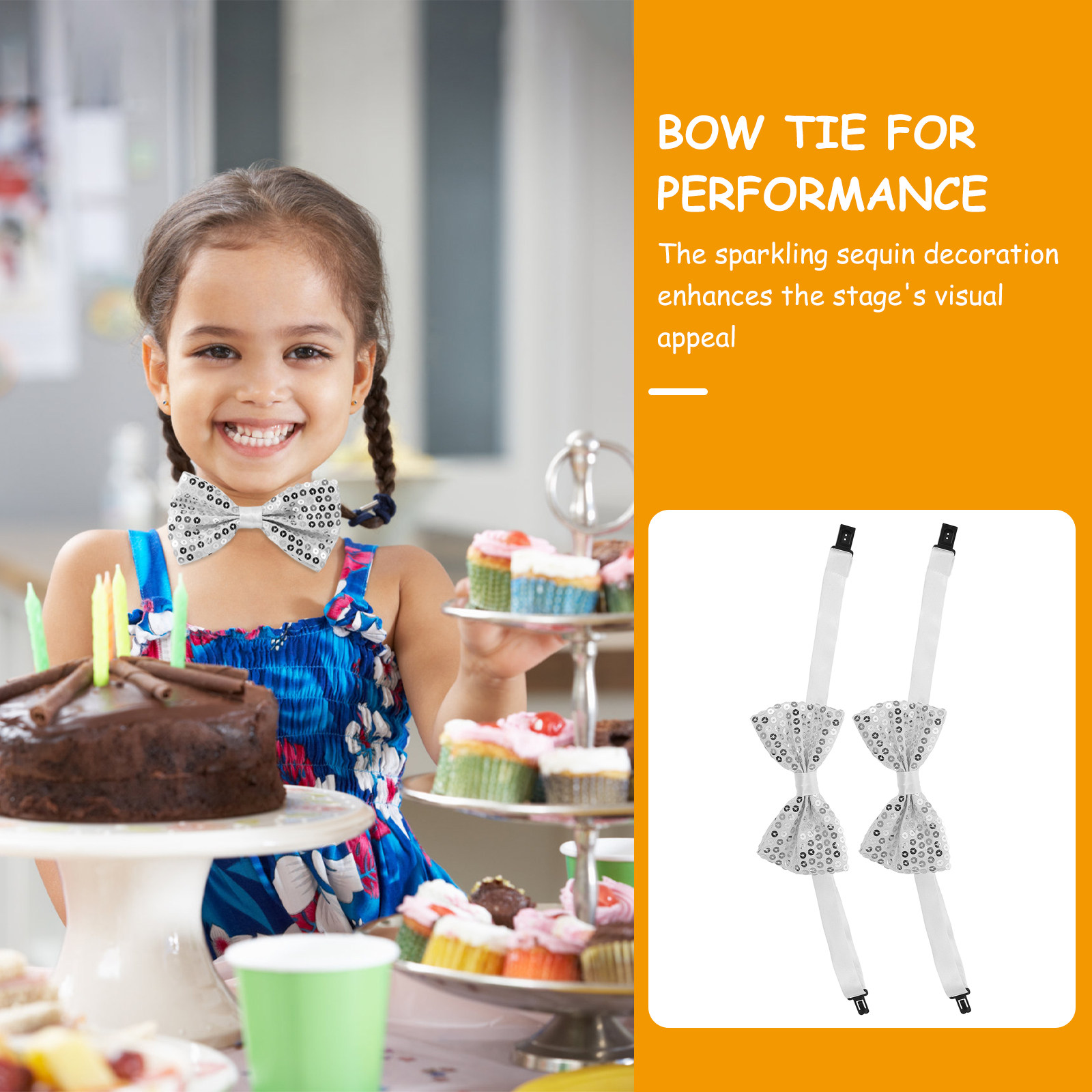 5Pcs Sequin Bow Ties for Kids  - Bow Tie Pre Tied reseña y precio