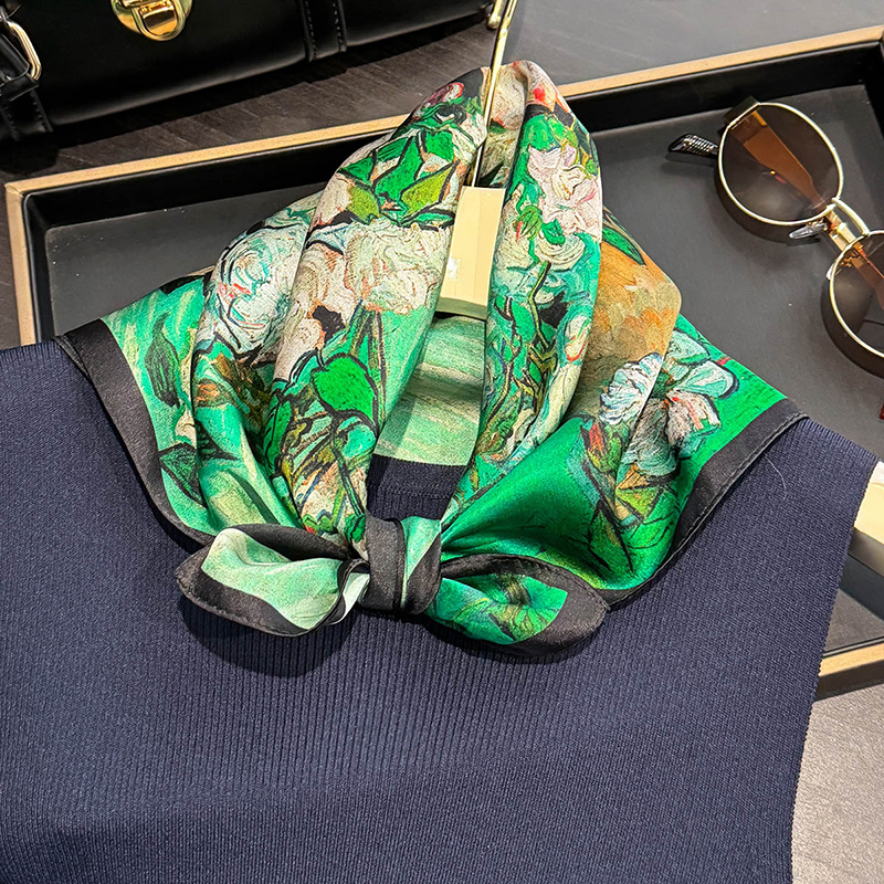 100% Silk Scarf Bandana Women  - Face Scarf Mask reseña y precio