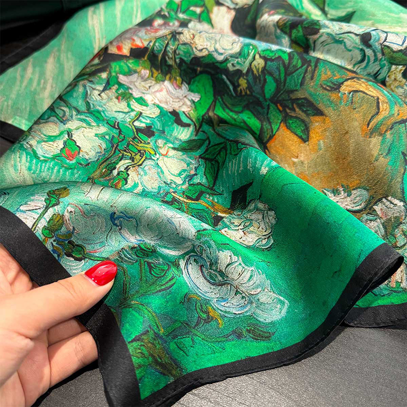 100% Silk Scarf Bandana Women  - Face Scarf Mask reseña y precio