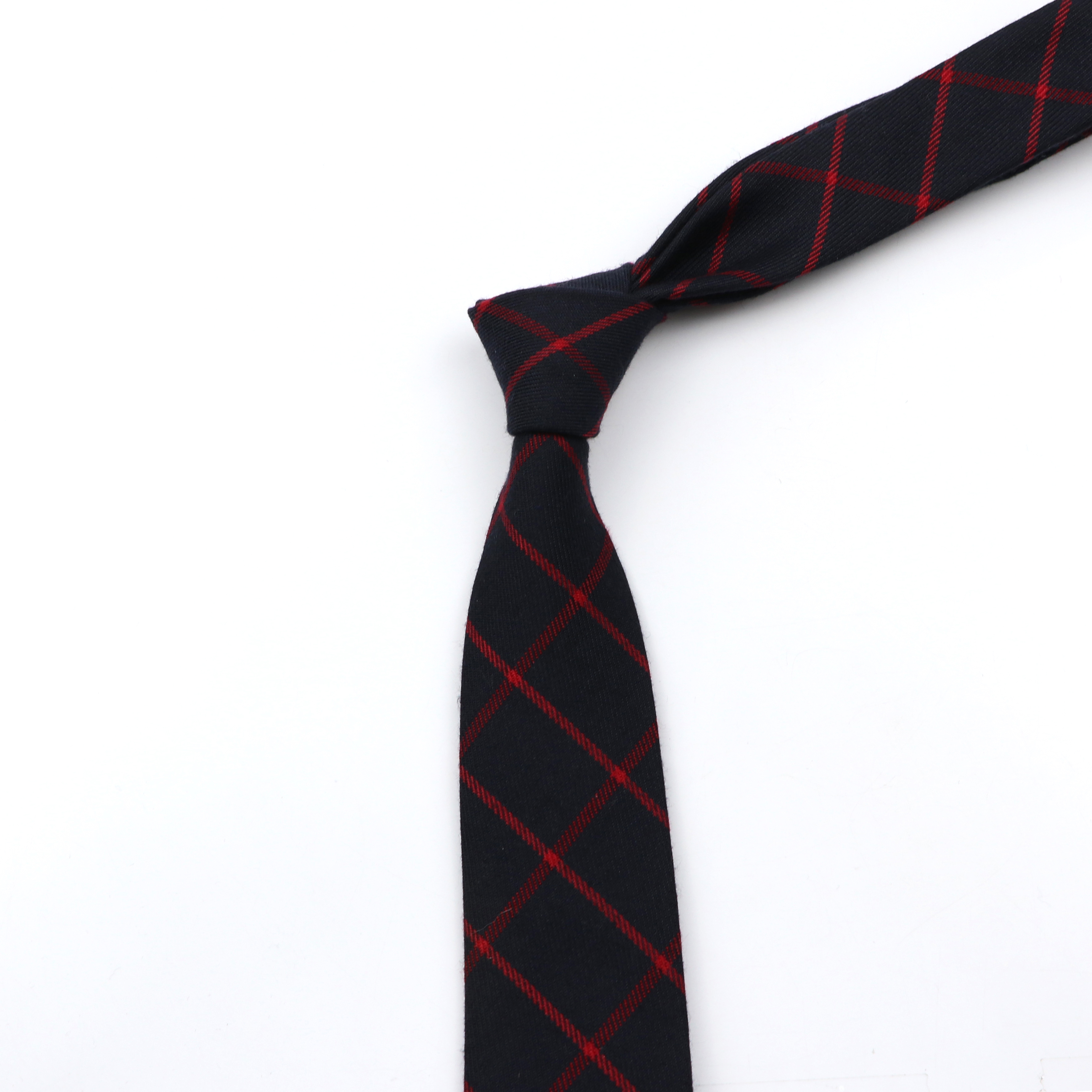 Classic Black Grey Plaid Cotto - Skinny Tie Men reseña y precio