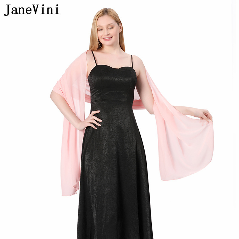 JaneVini Elegant Pink Chiffon  - Stole Wedding Shawl reseña y precio