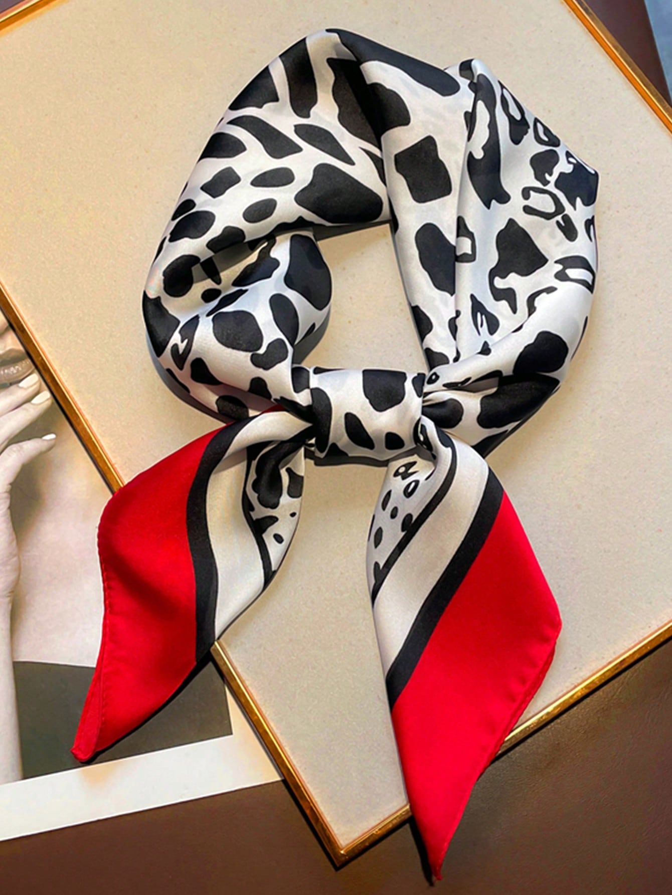 1pc Faux Silk Retro Leopard Pr - Bandana Cotton reseña y precio