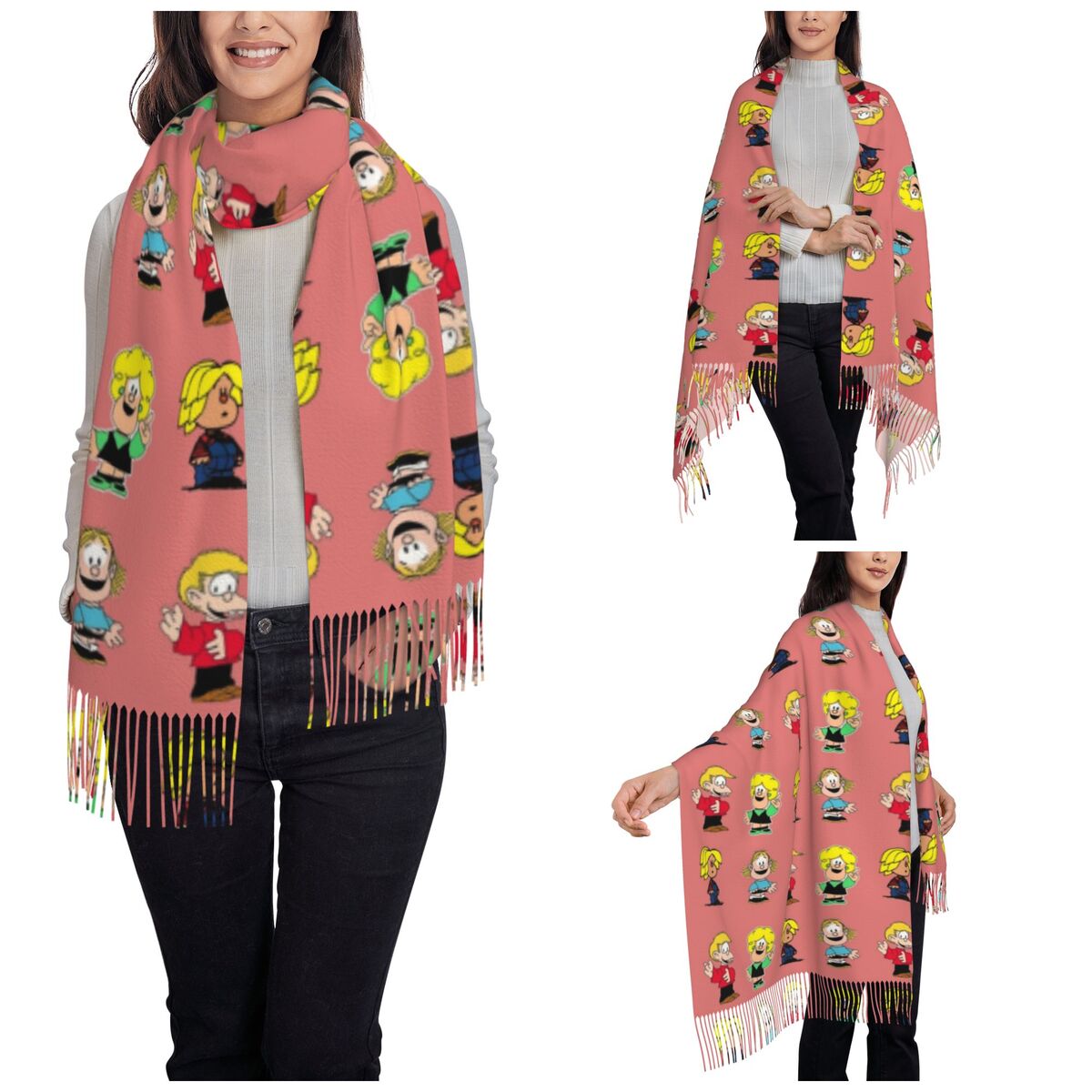 Womens Tassel Scarf Mafaldas C - Pashmina Wrap Large reseña y precio