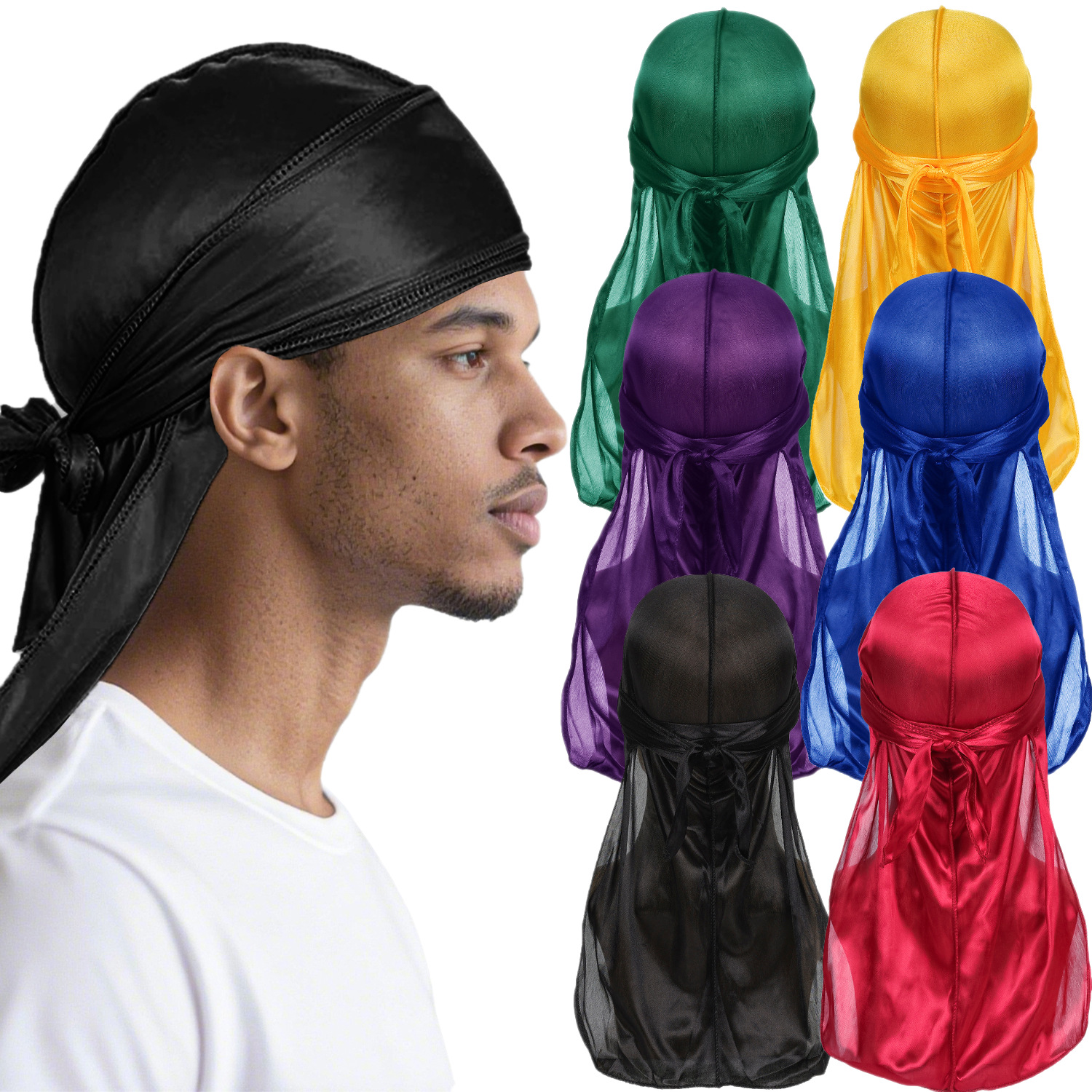 Men Satin Breathable Silky Dur - Bandana Doo Rag reseña y precio