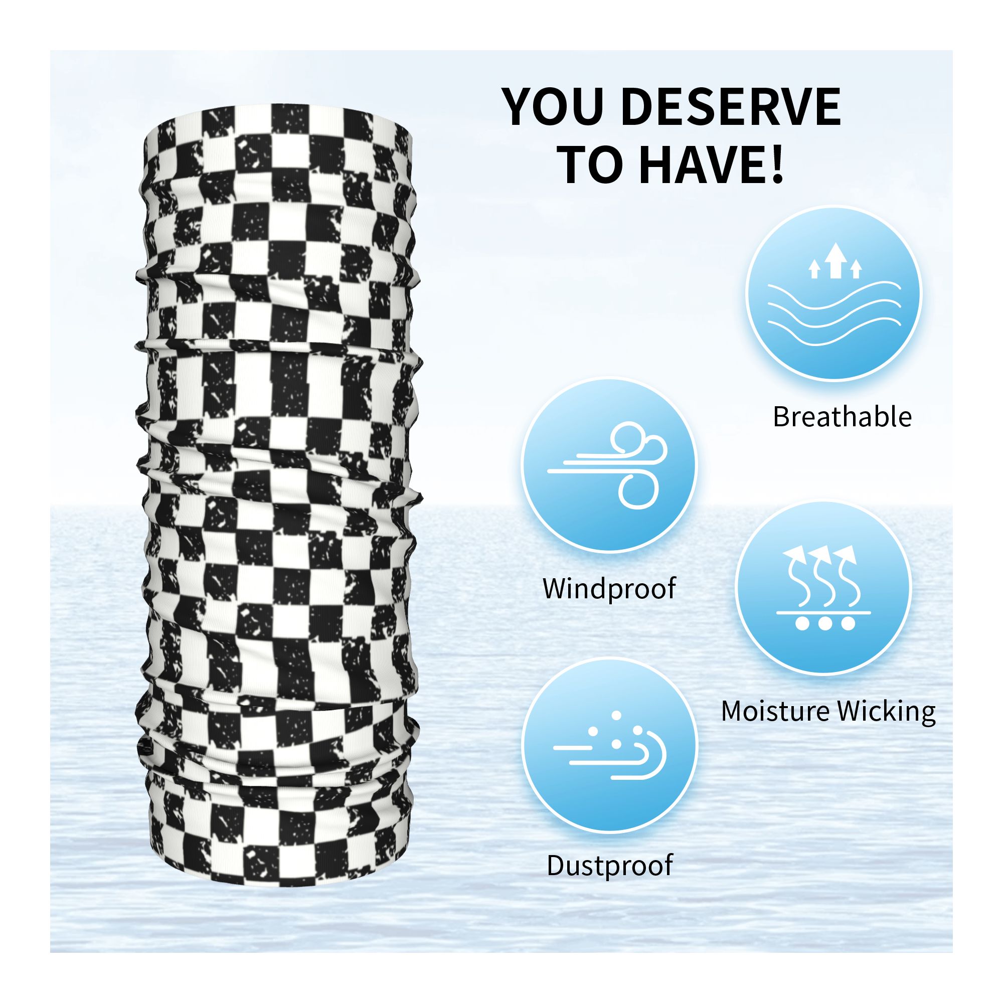Custom Retro Checkered Flag Wi - Neck Warmer Tube reseña y precio