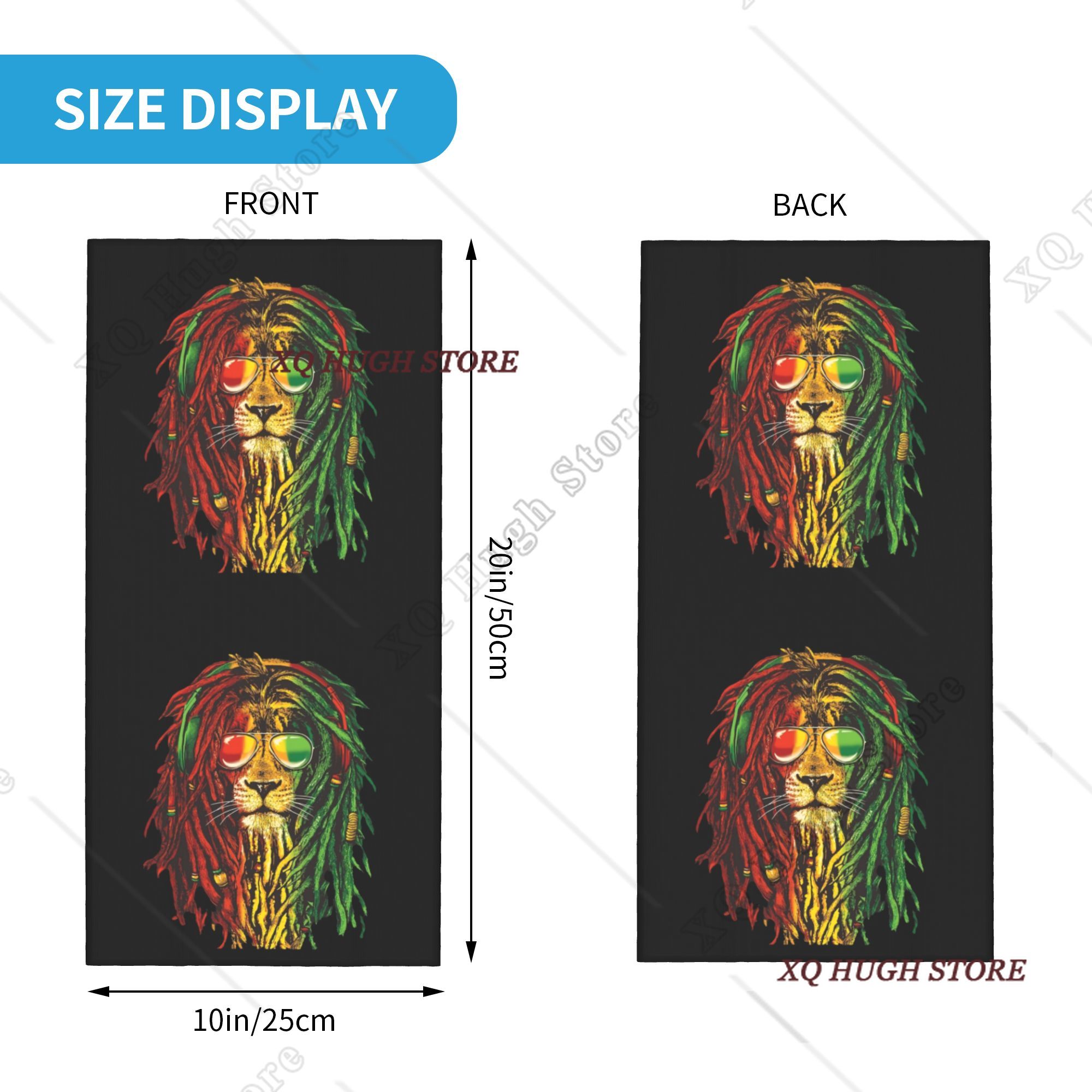 Rasta Reggae Lion Sunglass Art - Neck Warmer Tube reseña y precio