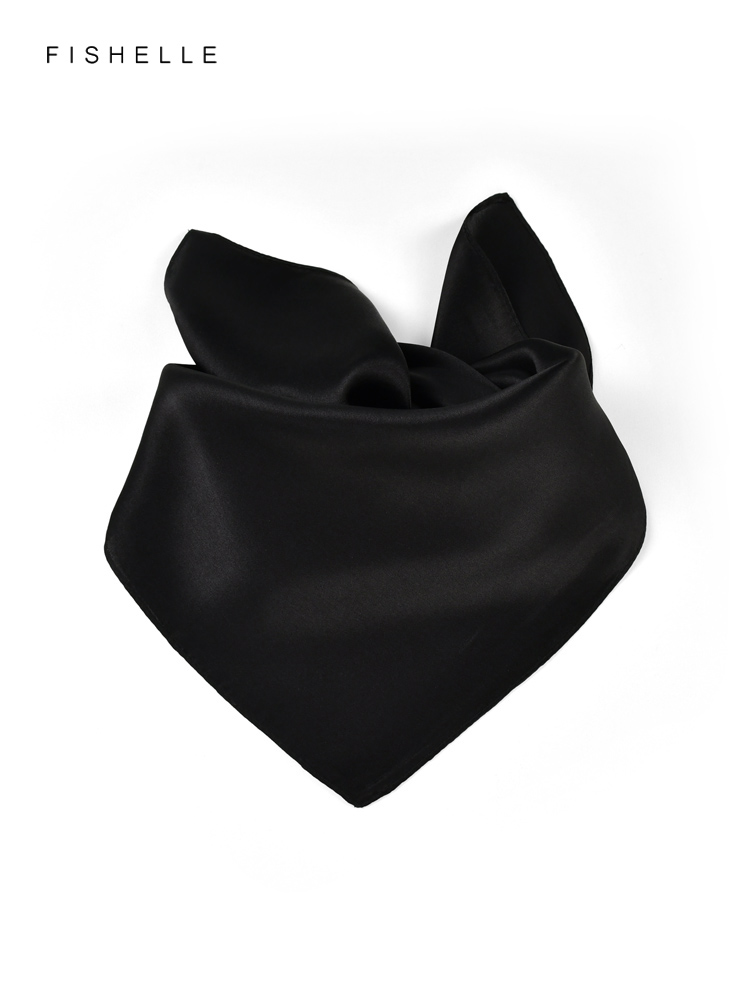 Solid color black pure silk sc - Silk Neck Scarf reseña y precio
