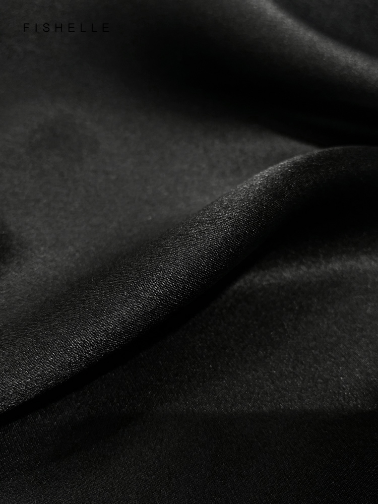 Solid color black pure silk sc - Silk Neck Scarf reseña y precio
