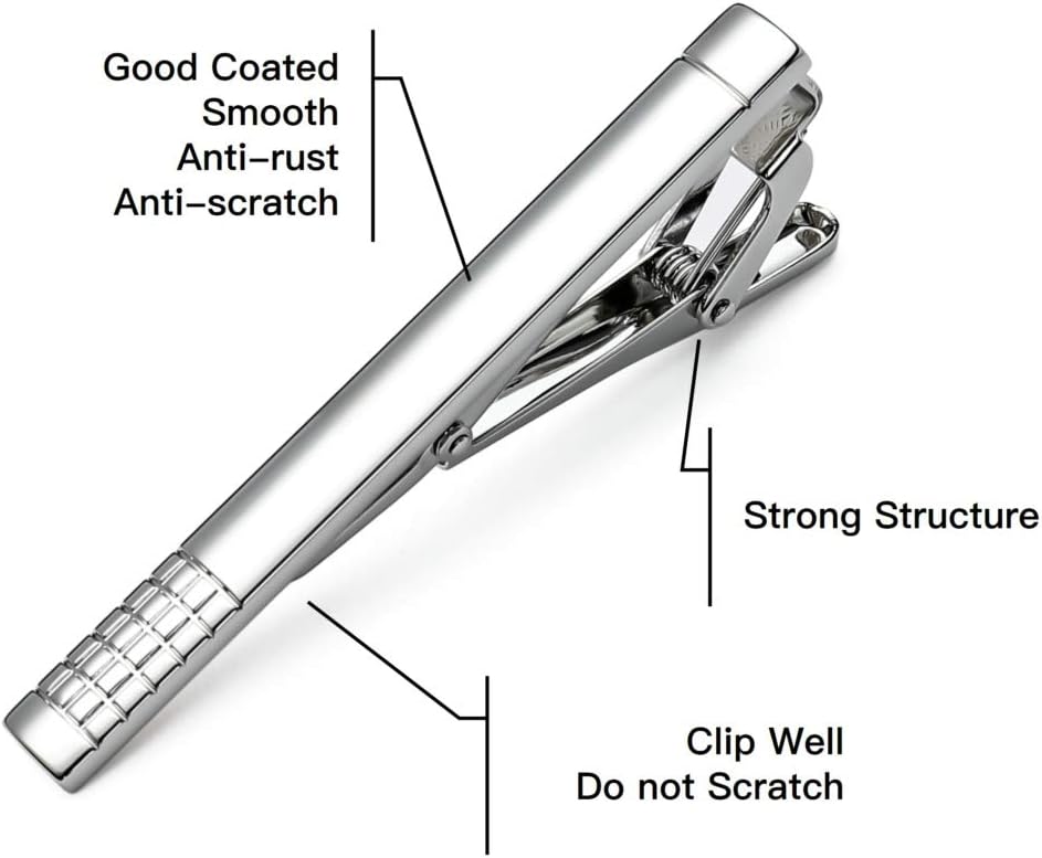Classic Silver Tie Bar Set for - Tie Bar Set Gift reseña y precio