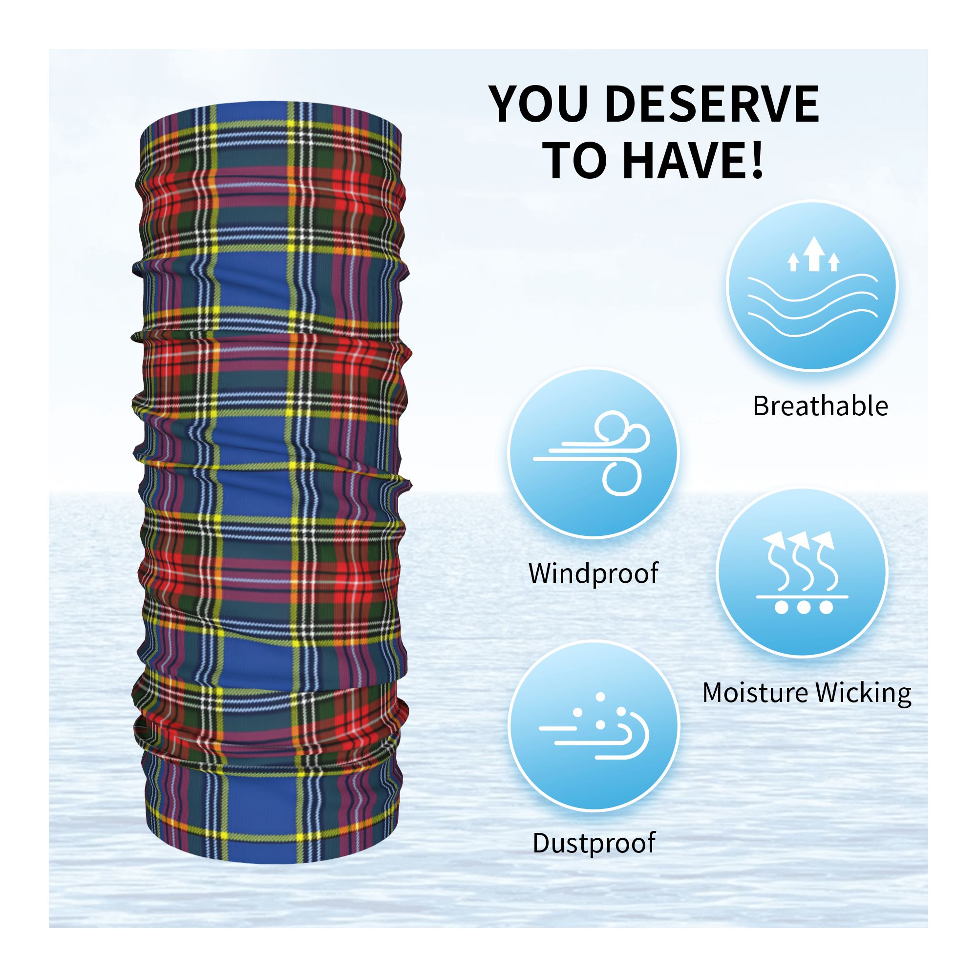 Custom Royal Tartan Plaid Wint - Neck Warmer Tube reseña y precio